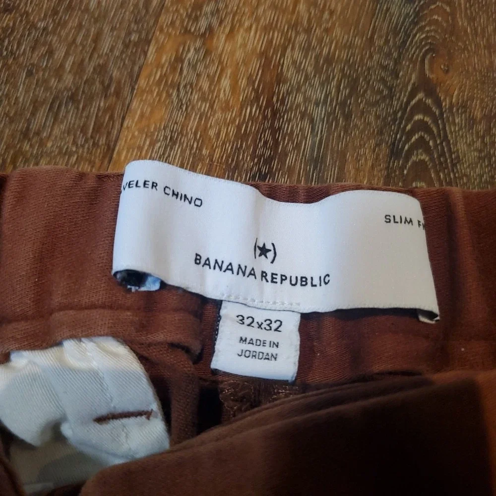 Banana Republic Burnt Sienna Slim Fit Traveler Chino 32 x 32 Stretch